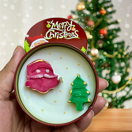Christmas Candle - Tin Jar - Santa Claus